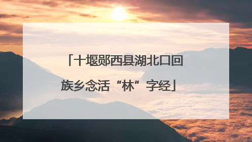 十堰郧西县湖北口回族乡念活“林”字经