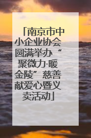南京市中小企业协会圆满举办“聚微力·暖金陵”慈善献爱心暨义卖活动