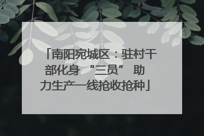 南阳宛城区：驻村干部化身 “三员” 助力生产一线抢收抢种