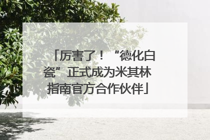 厉害了！“德化白瓷”正式成为米其林指南官方合作伙伴