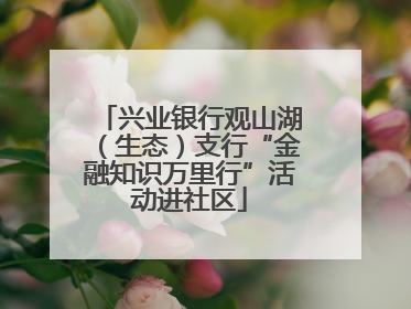 兴业银行观山湖(生态)支行“金融知识万里行”活动进社区