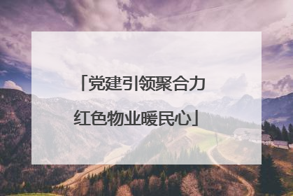 党建引领聚合力 红色物业暖民心