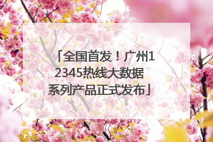 全国首发！广州12345热线大数据系列产品正式发布