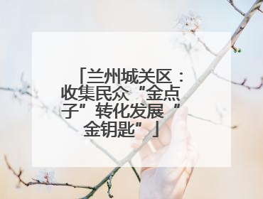 兰州城关区：收集民众“金点子”转化发展“金钥匙”