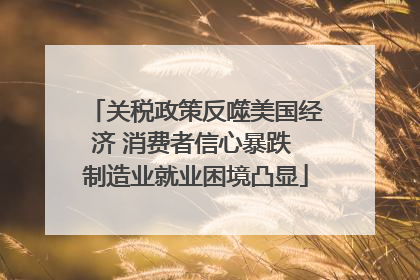 关税政策反噬美国经济 消费者信心暴跌 制造业就业困境凸显