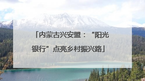 内蒙古兴安盟：“阳光银行”点亮乡村振兴路