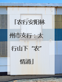 农行安阳林州市支行：太行山下“农”情涌