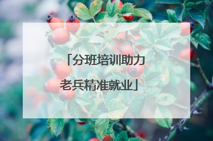 分班培训助力老兵精准就业