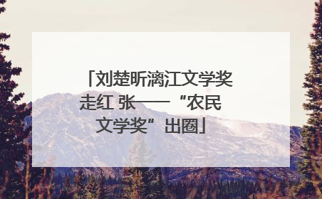 刘楚昕漓江文学奖走红 张一一“农民文学奖”出圈