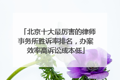 北京十大最厉害的律师事务所胜诉率排名，办案效率高诉讼成本低