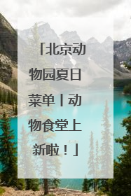 北京动物园夏日菜单丨动物食堂上新啦！