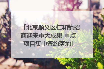 北京顺义区仁和镇招商迎来重大成果 重点项目集中签约落地