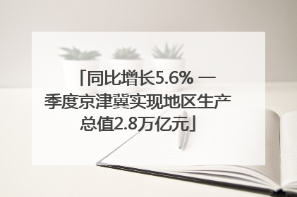 同比增长5.6% 一季度京津冀实现地区生产总值2.8万亿元