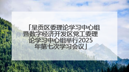 呈贡区委理论学习中心组暨数字经济开发区党工委理论学习中心组举行2025年第七次学习会议