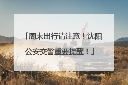周末出行请注意！沈阳公安交警重要提醒！