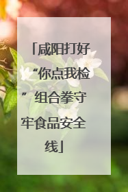咸阳打好“你点我检”组合拳守牢食品安全线