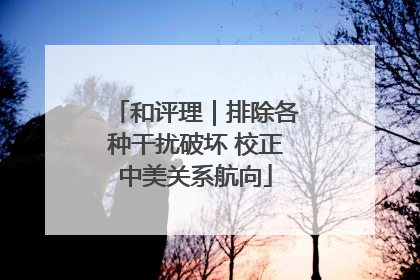 和评理｜排除各种干扰破坏 校正中美关系航向