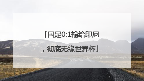 国足0:1输给印尼，彻底无缘世界杯