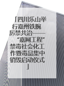 四川乐山举行嘉州铁腕 厉禁共治——“嘉网工程”禁毒社会化工作暨毒品集中销毁启动仪式