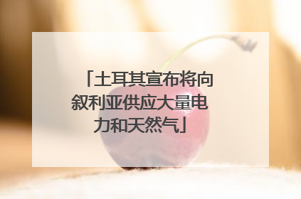 土耳其宣布将向叙利亚供应大量电力和天然气