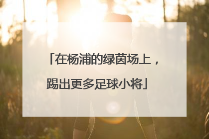 在杨浦的绿茵场上，踢出更多足球小将
