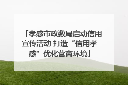 孝感市政数局启动信用宣传活动 打造“信用孝感”优化营商环境