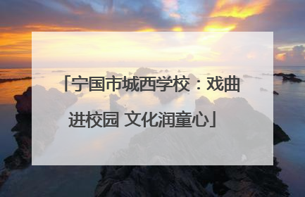 宁国市城西学校：戏曲进校园 文化润童心