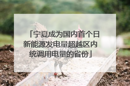 宁夏成为国内首个日新能源发电量超越区内统调用电量的省份