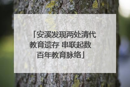 安溪发现两处清代教育遗存 串联起数百年教育脉络