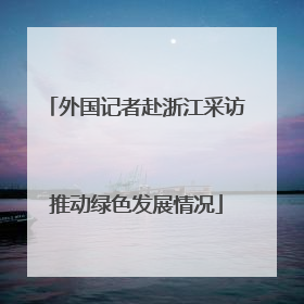 外国记者赴浙江采访推动绿色发展情况