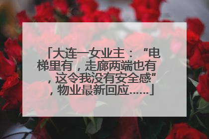 大连一女业主：“电梯里有，走廊两端也有，这令我没有安全感”，物业最新回应……