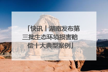 快讯丨湖南发布第三批生态环境损害赔偿十大典型案例