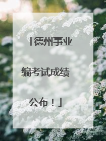 德州事业编考试成绩公布！