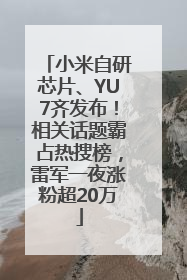 小米自研芯片、YU7齐发布！相关话题霸占热搜榜，雷军一夜涨粉超20万