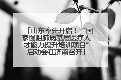 山东率先开启！“国家慢阻肺病基层医疗人才能力提升培训项目”启动会在济南召开