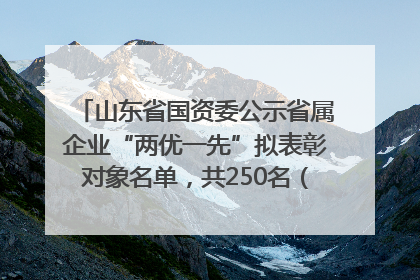 山东省国资委公示省属企业“两优一先”拟表彰对象名单，共250名（个）党员和党组织