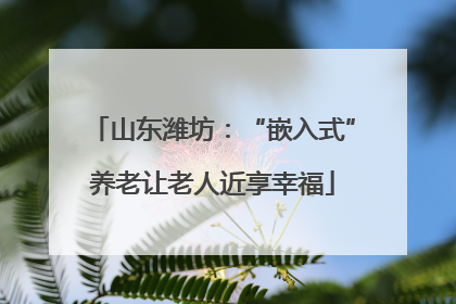 山东潍坊：“嵌入式”养老让老人近享幸福