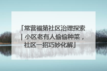常营福第社区治理探索｜小区老有人偷偷种菜，社区一招巧妙化解