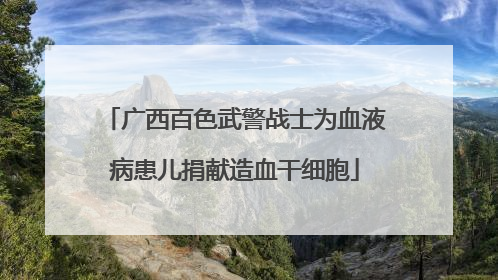 广西百色武警战士为血液病患儿捐献造血干细胞