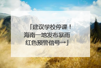 建议学校停课！海南一地发布暴雨红色预警信号→