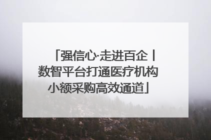 强信心·走进百企丨数智平台打通医疗机构小额采购高效通道
