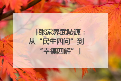 张家界武陵源：从“民生四问”到“幸福四解”