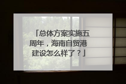 总体方案实施五周年，海南自贸港建设怎么样了？