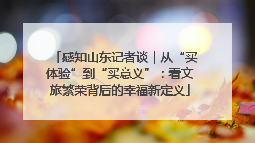感知山东记者谈｜从“买体验”到“买意义”：看文旅繁荣背后的幸福新定义