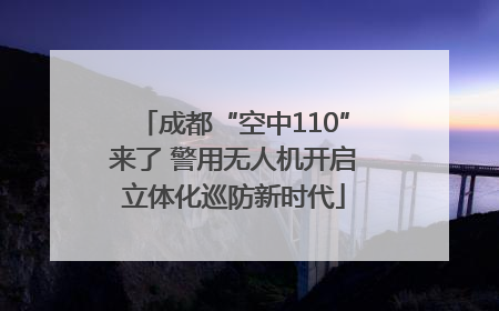 成都“空中110”来了 警用无人机开启立体化巡防新时代