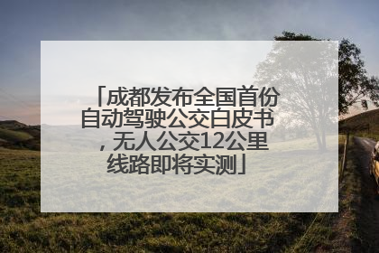 成都发布全国首份自动驾驶公交白皮书，无人公交12公里线路即将实测