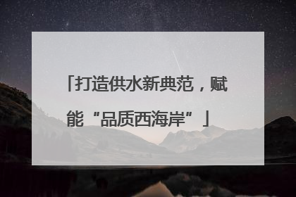 打造供水新典范，赋能“品质西海岸”