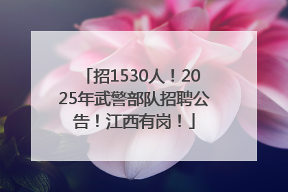 招1530人！2025年武警部队招聘公告！江西有岗！