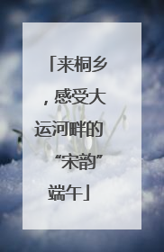 来桐乡，感受大运河畔的“宋韵”端午