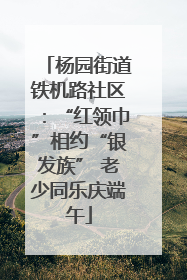 杨园街道铁机路社区：“红领巾”相约“银发族” 老少同乐庆端午